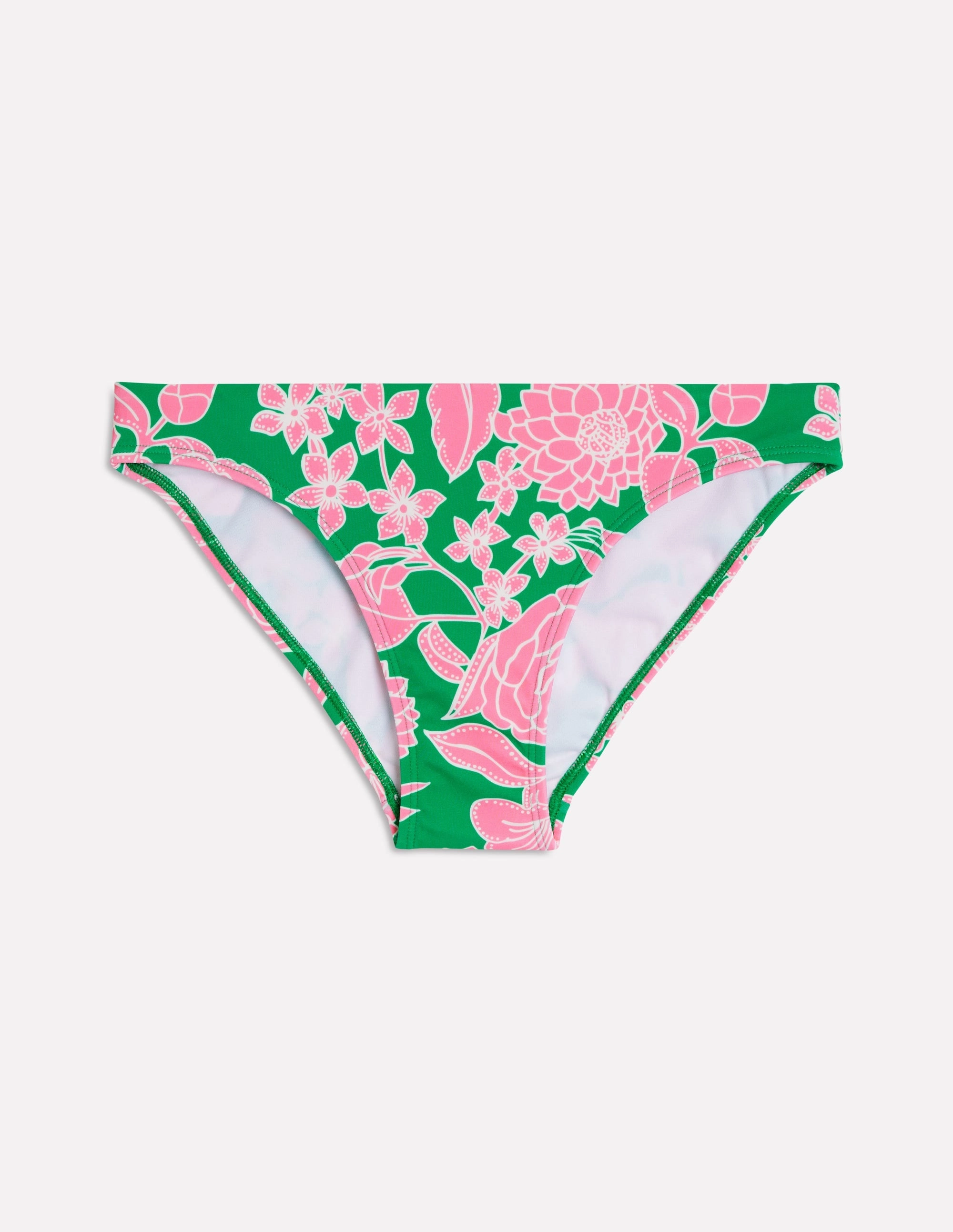 Vacation-Gear Classic Bikini Bottoms-Emerald, Blossom Cascade