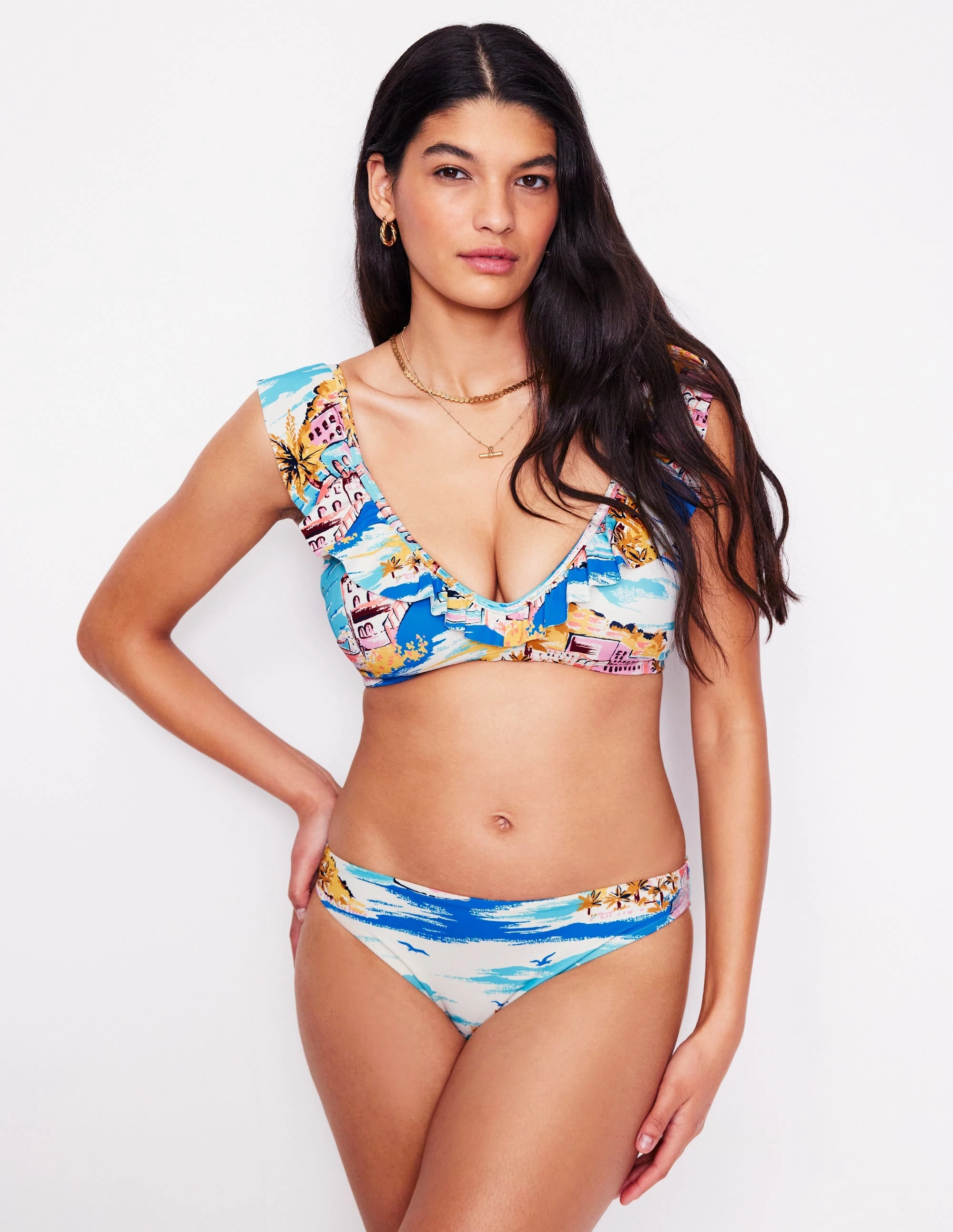 Classic Bikini Bottoms-Multi, Paradise Bay Oceanic Theme Odor Resistant Finish