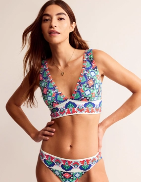 Porto Bikini Top-Mangrove Green, Embroidery Active Comfort Sunbathing Look