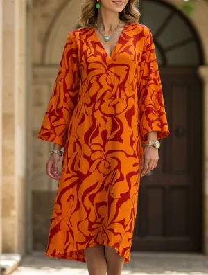 Casual Swing Print Dress Casual chic dress Street Mode