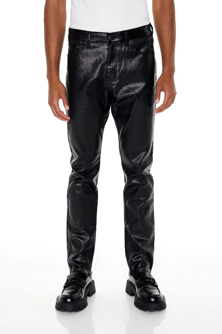 Coated Slim-Fit Jeans