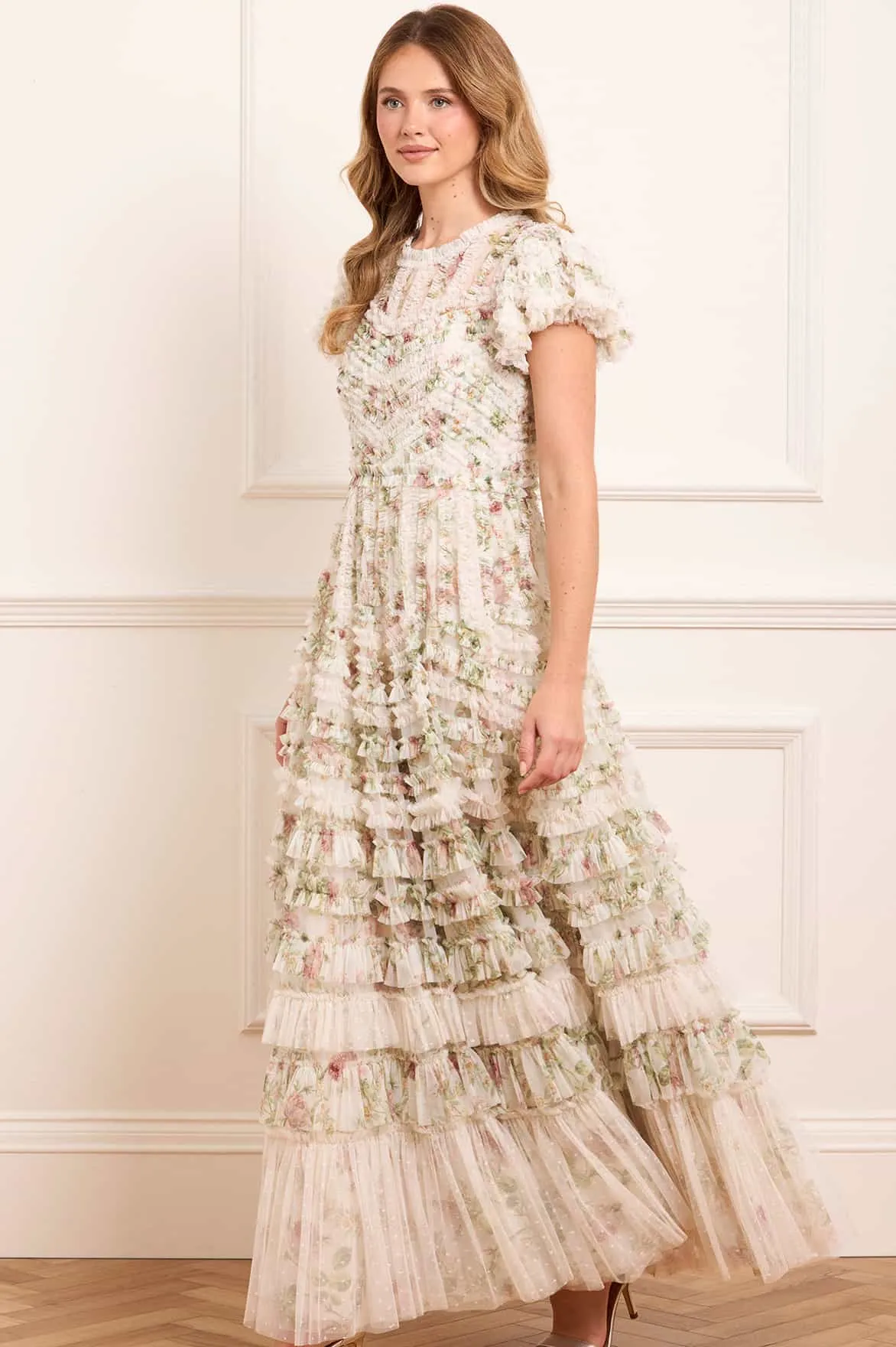 Colette's La Vie En Rose Round Neck Short Sleeve Gown Mom Chic
