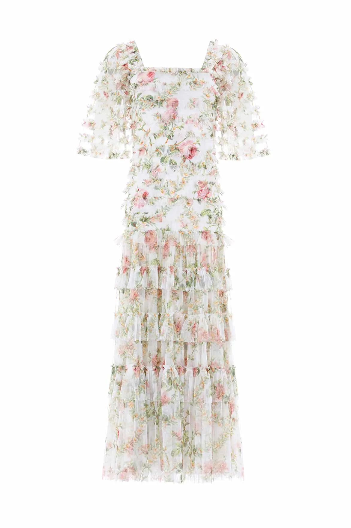 Colette's Rose Short Sleeve Ankle Gown Sleek Appearance