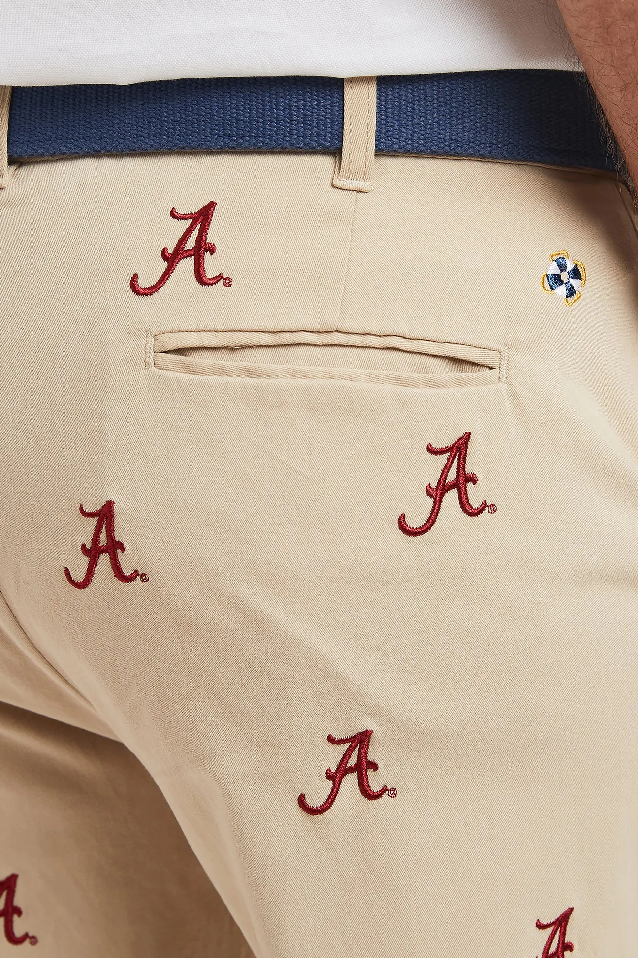 Roomy Fit Collegiate Stretch Twill Pant Khaki with Alabama