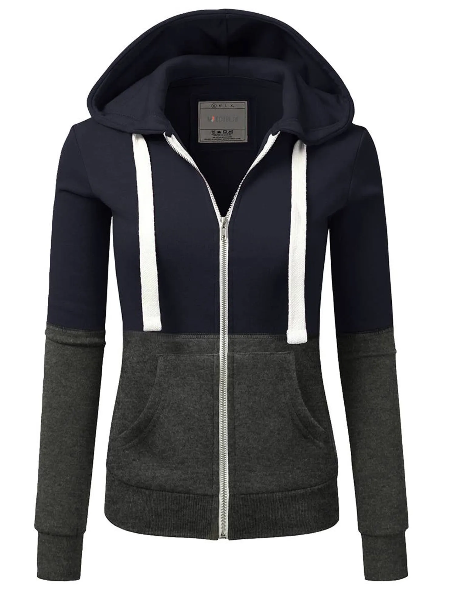 COLOR BLOCKING LONG SLEEVED HOODIE_CWOHOL422 Breathable Underarm Gussets RibbedTrim