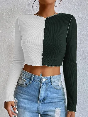 COLOR CONTRAST STITCHING STITCHING CAR TOP_CWTBLL0856 Cold Weather Multi Panel Cut
