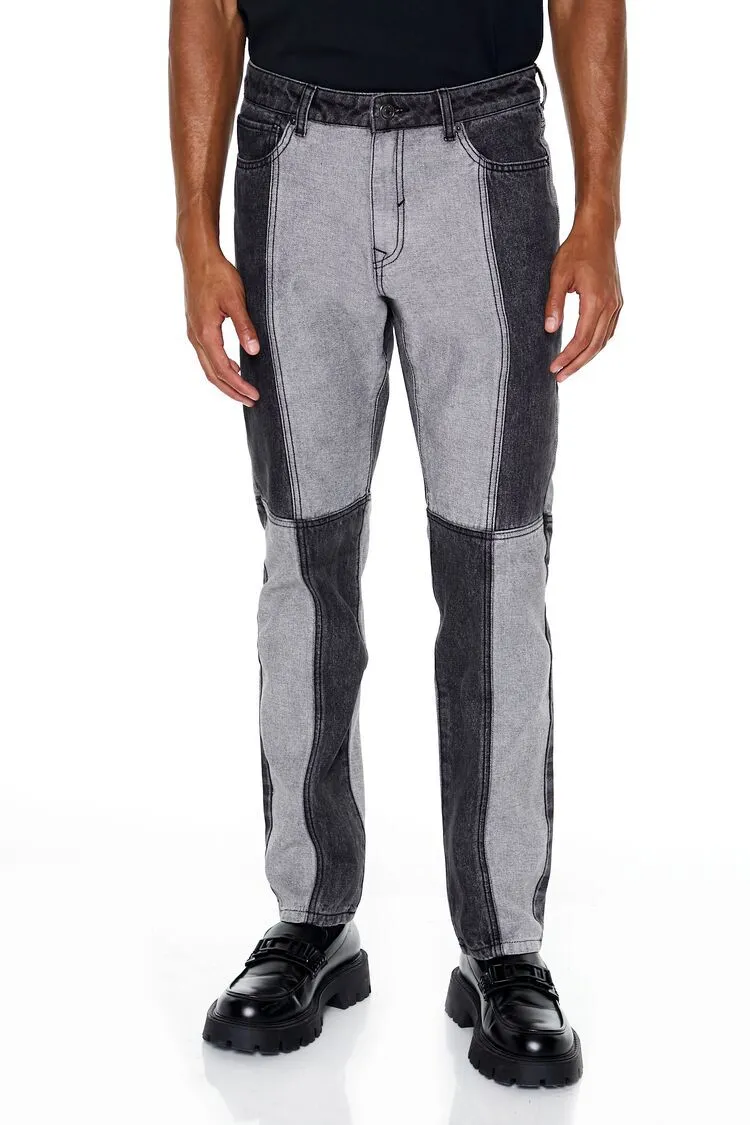 Colorblock Slim-Fit Jeans
