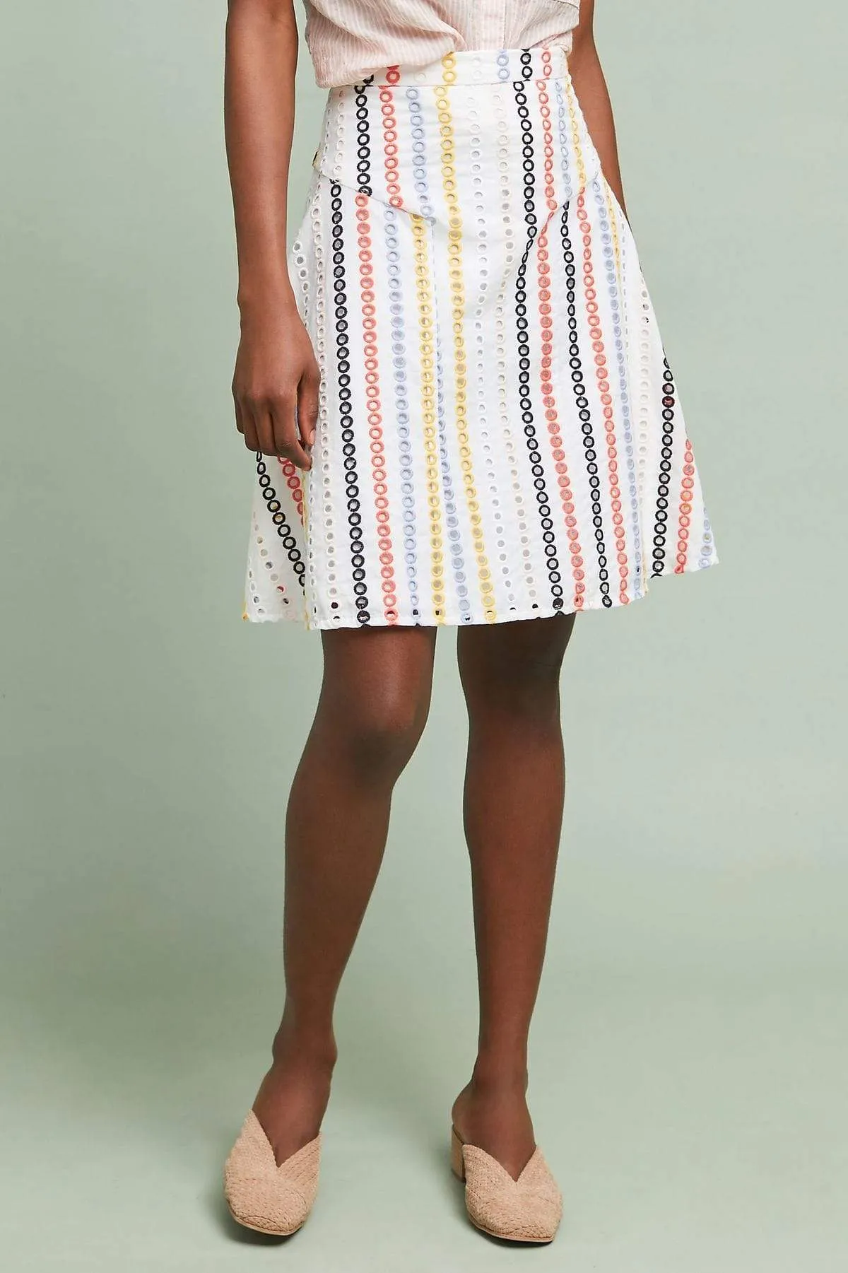 light colors Couture Inspired Colorful Eyelet Skirt