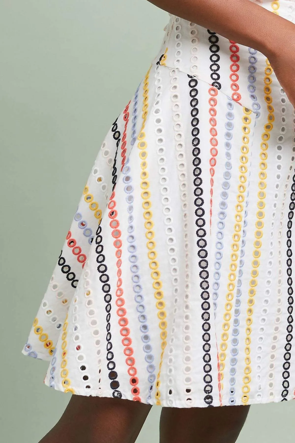 Water Repellent Finish Date night Colorful Eyelet Skirt