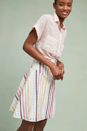 Colorful Eyelet Skirt Affordable Fashion