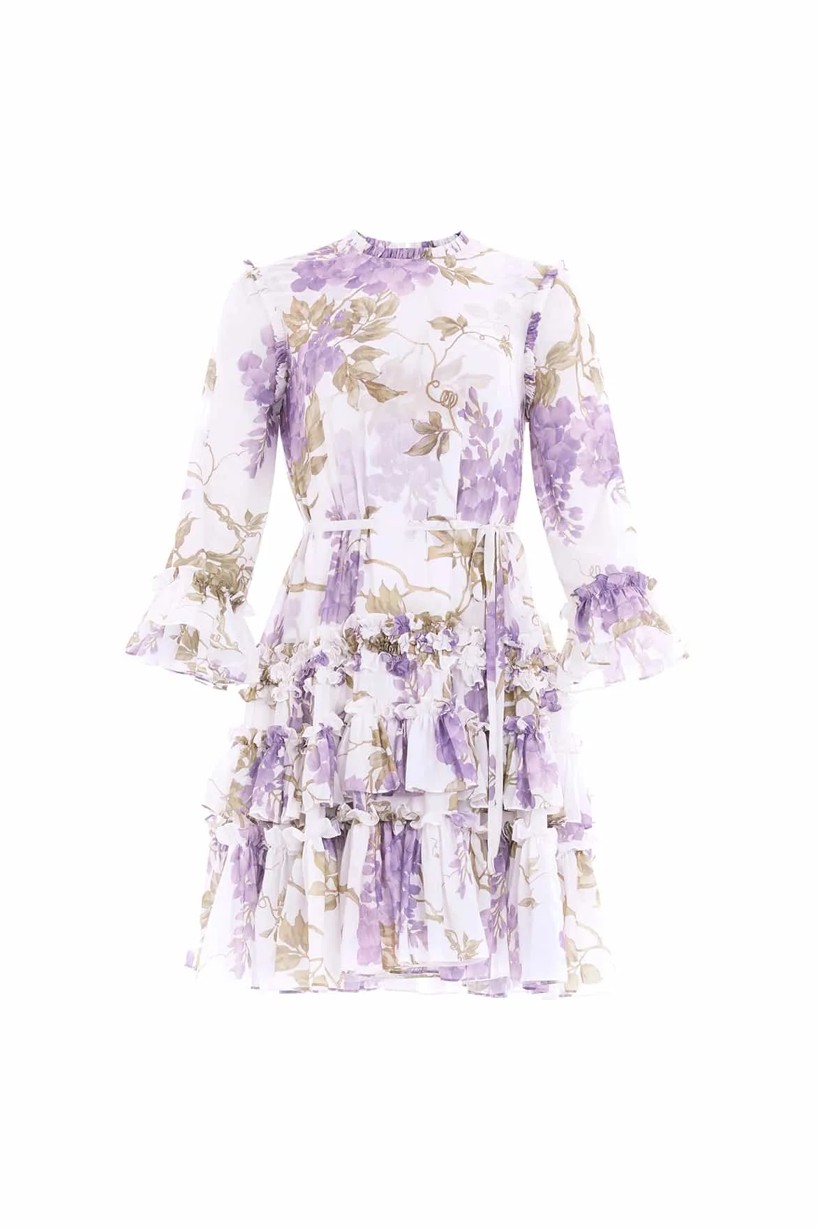 Wisteria Chiffon Round Neck Mini Dress Smart Fit Wear Occasion Wear