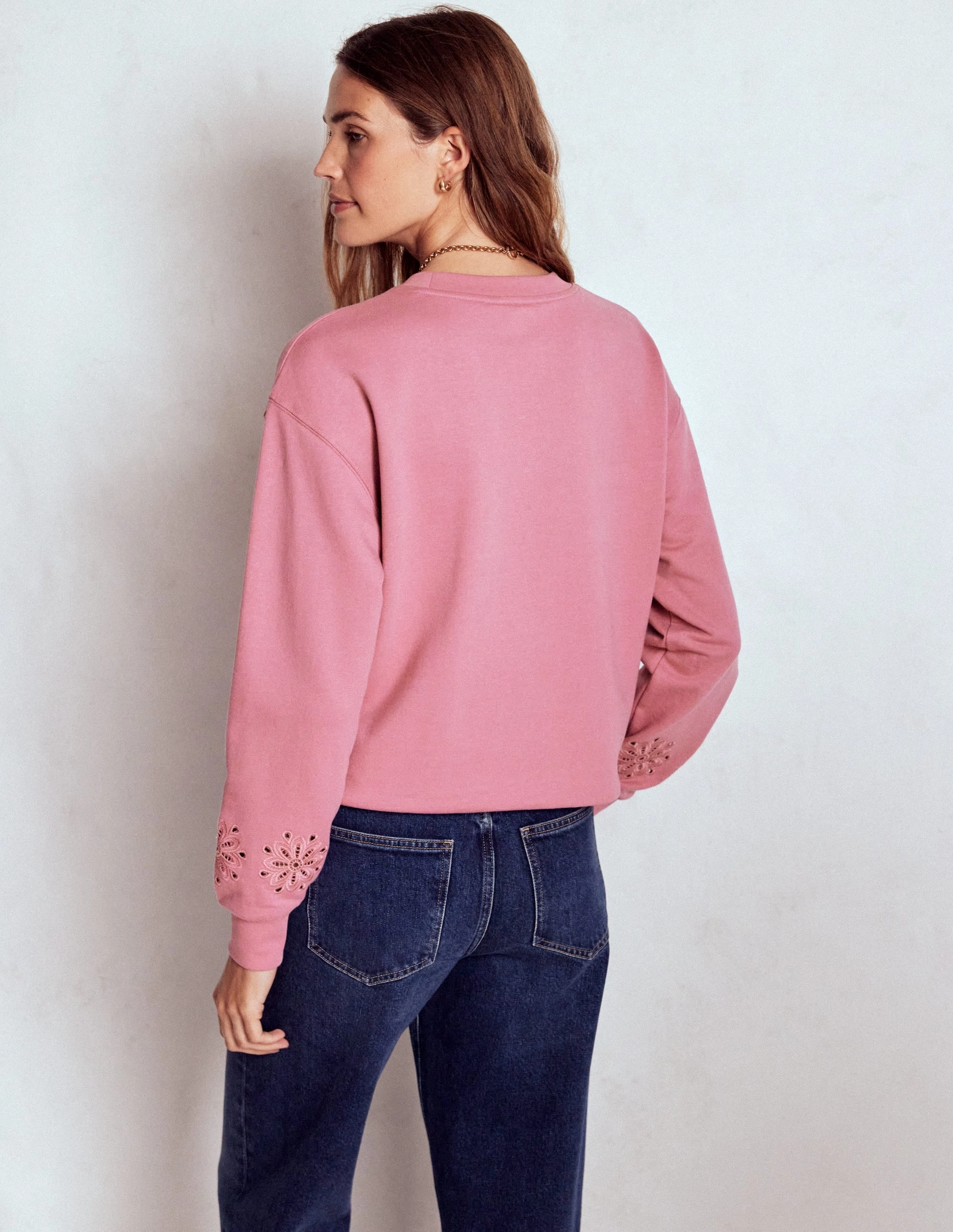 Emi Cutwork Sweatshirt-Pink Heather UltraSoft Lining