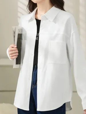 Sporty Top EthicallySourced COMMUTER STYLE LONG-SLEEVED SLIMMING SHIRT_CWTBLL0905