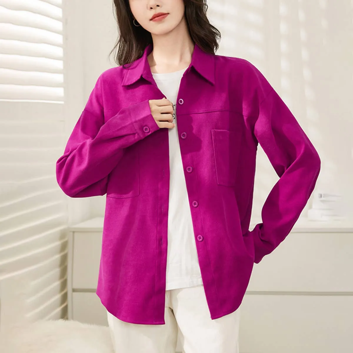 QuickRelease Fastener COMMUTER STYLE LONG-SLEEVED SLIMMING SHIRT_CWTBLL0905
