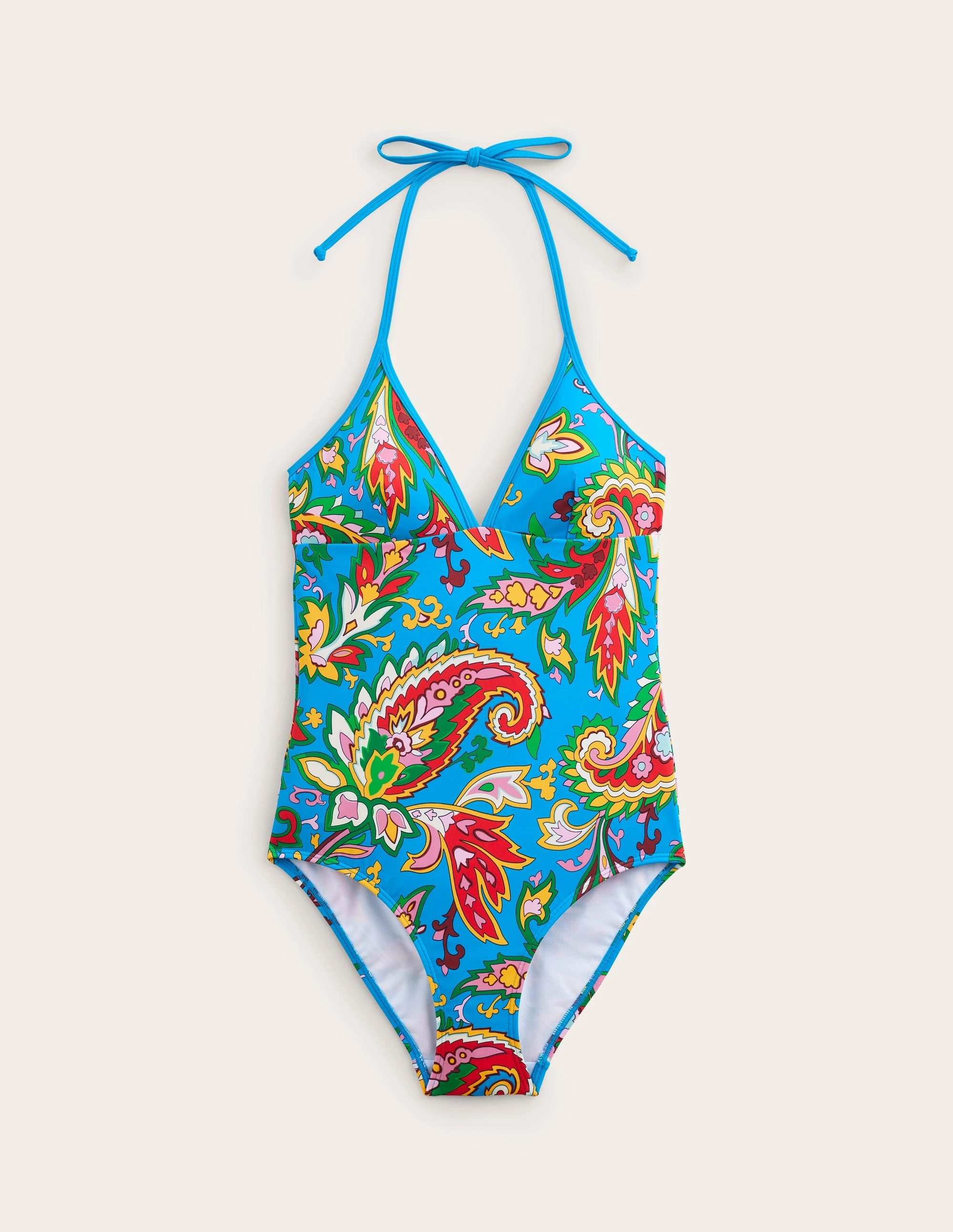 Como String  Swimsuit-Vivid Blue, Paisley Azure Ocean Holiday Anti Pilling