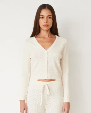 FadeResistant Finish Softknit French Waffle Cardigan