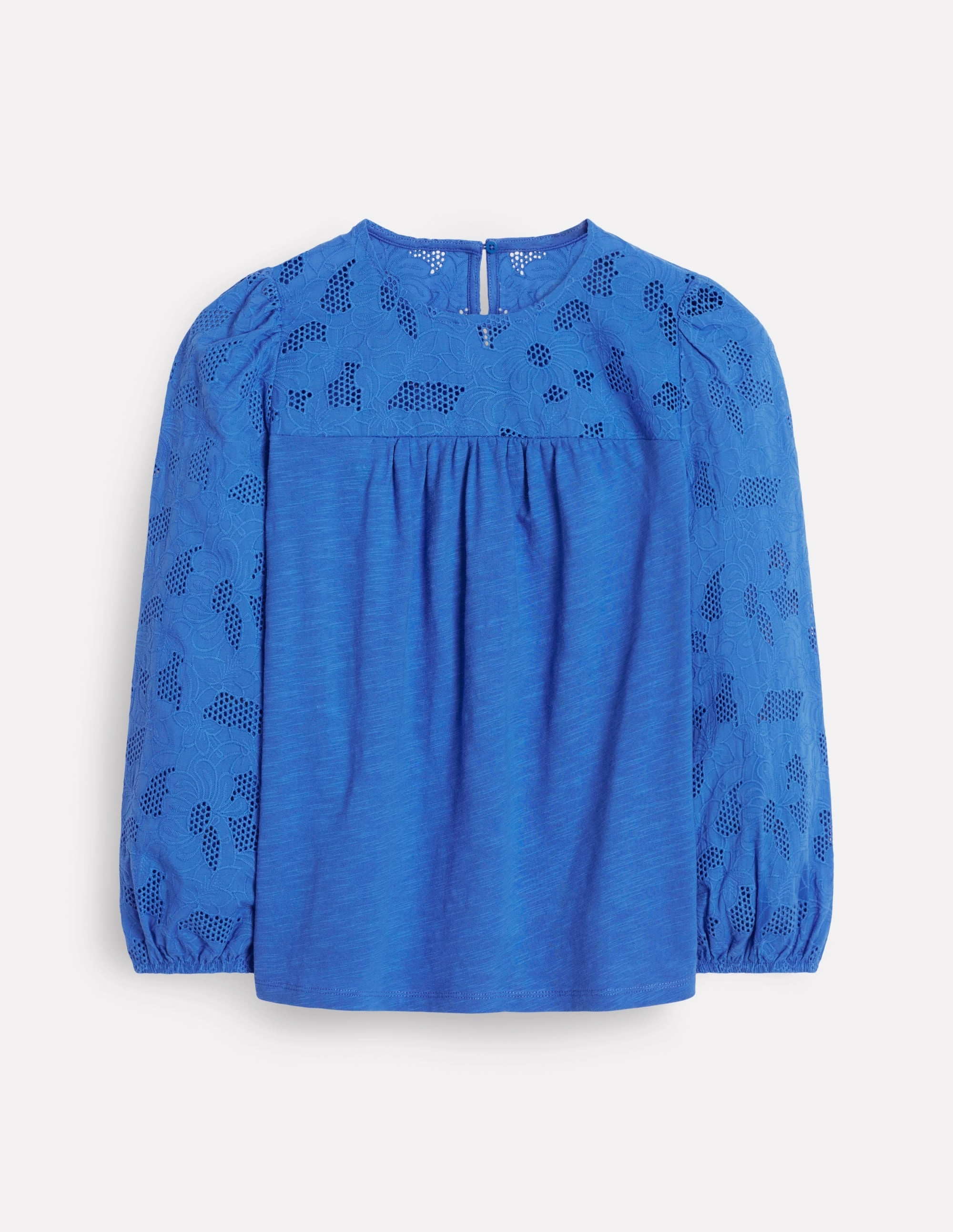 Adaptive Waistband Hidden Zipper Closure May Broderie Top-Cabana Blue