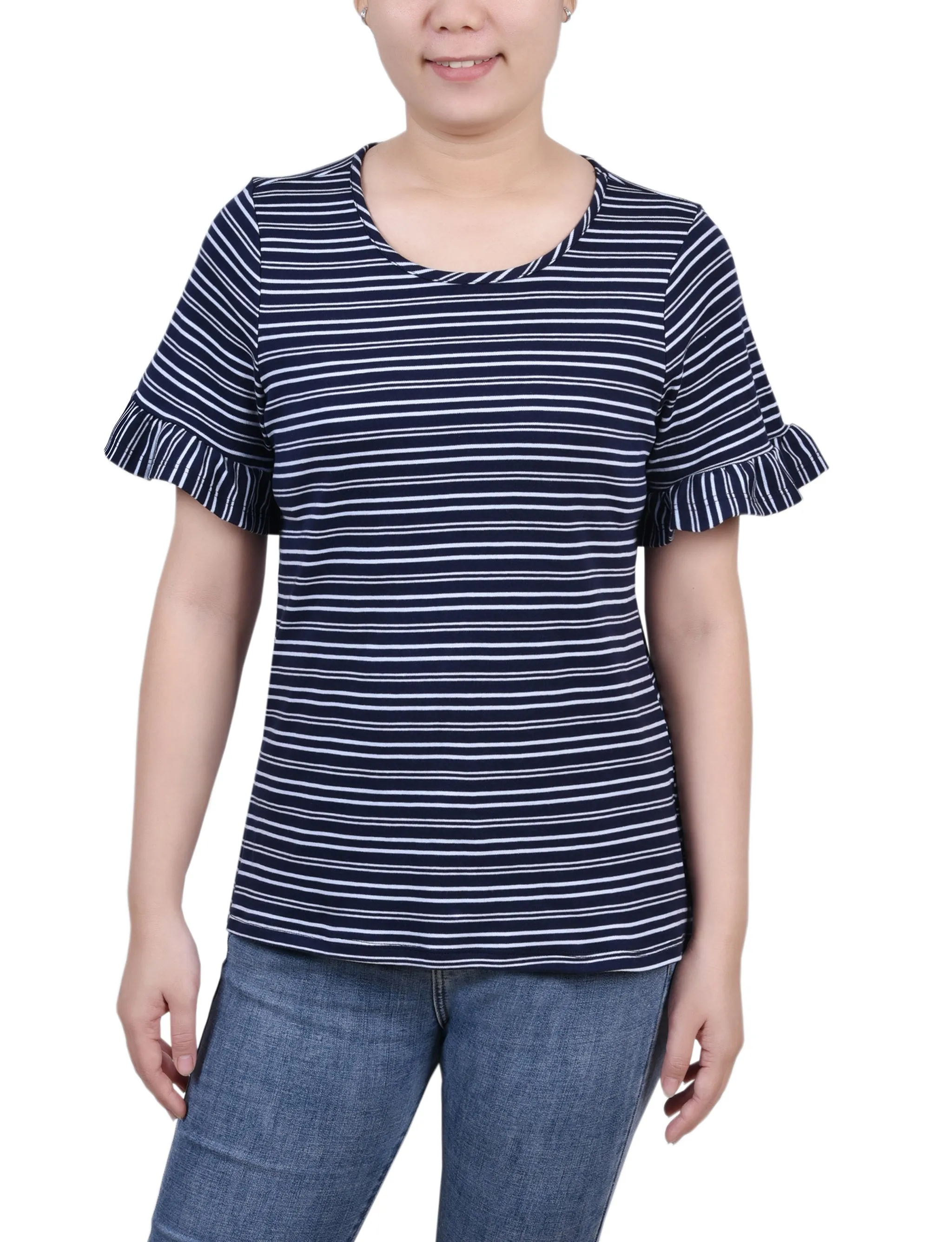 Short Bell Sleeve Top Anti Pilling Technology