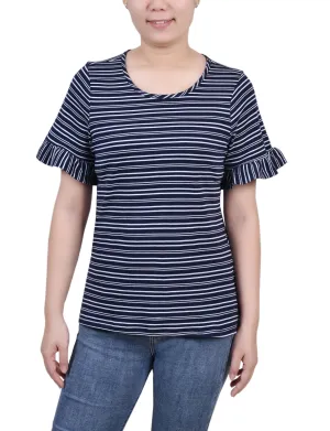 Stain Resistant Treatment Short Bell Sleeve Top
