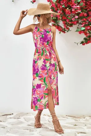 CONDOLE BELT PRINTING SPLIT DRESS_CWDSD2621 Chic Everyday Wear Social Charm