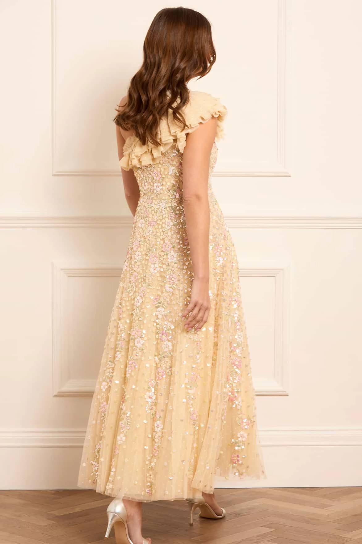Seasonal Mood Confetti One-Shoulder Ankle Gown