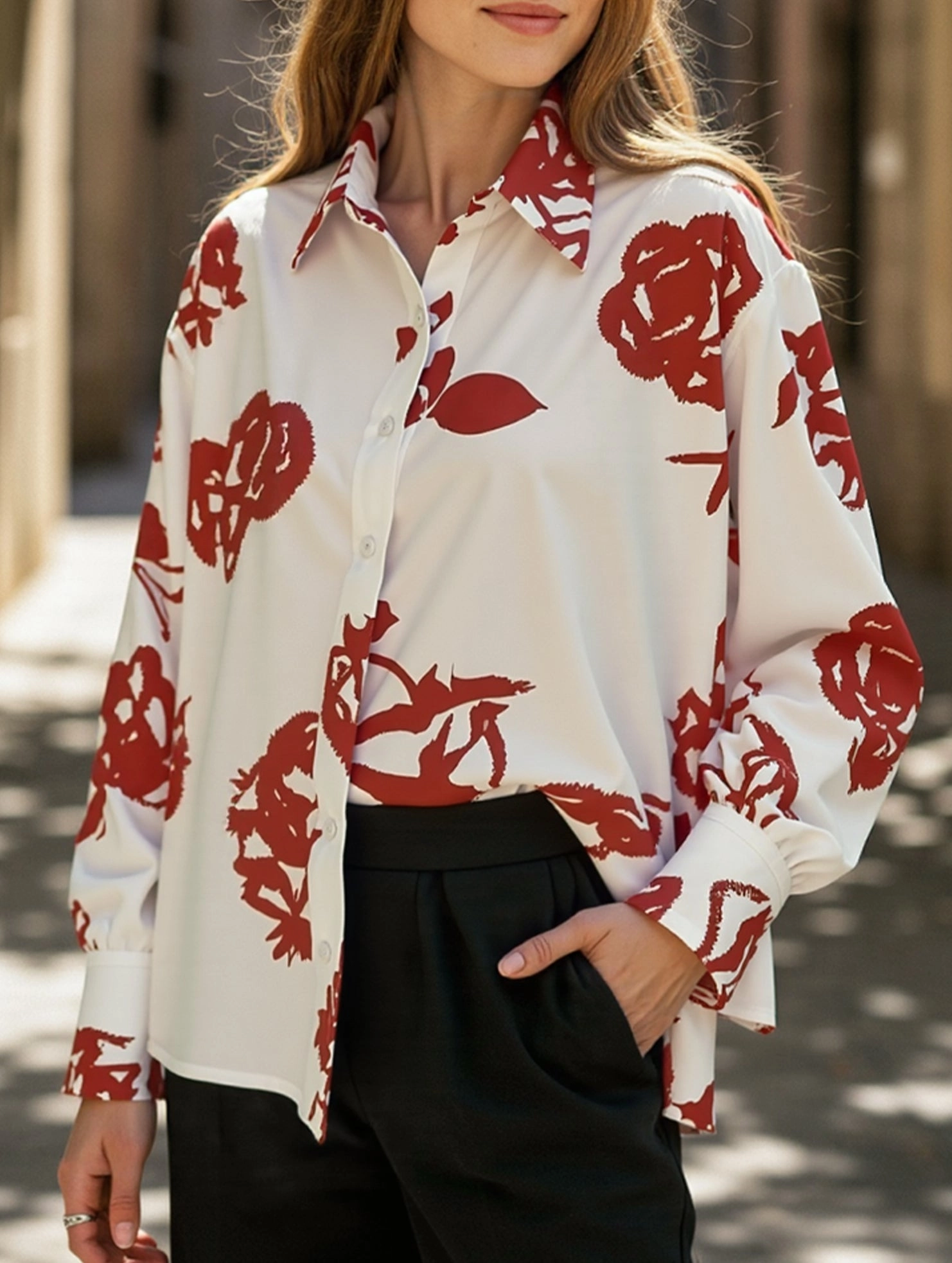 TaglessCollars 2025 new casual printed shirt