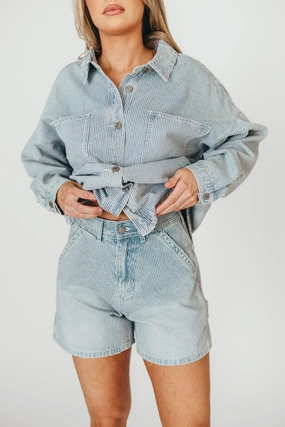 agriculture industry Jayme Shorts in Denim/White