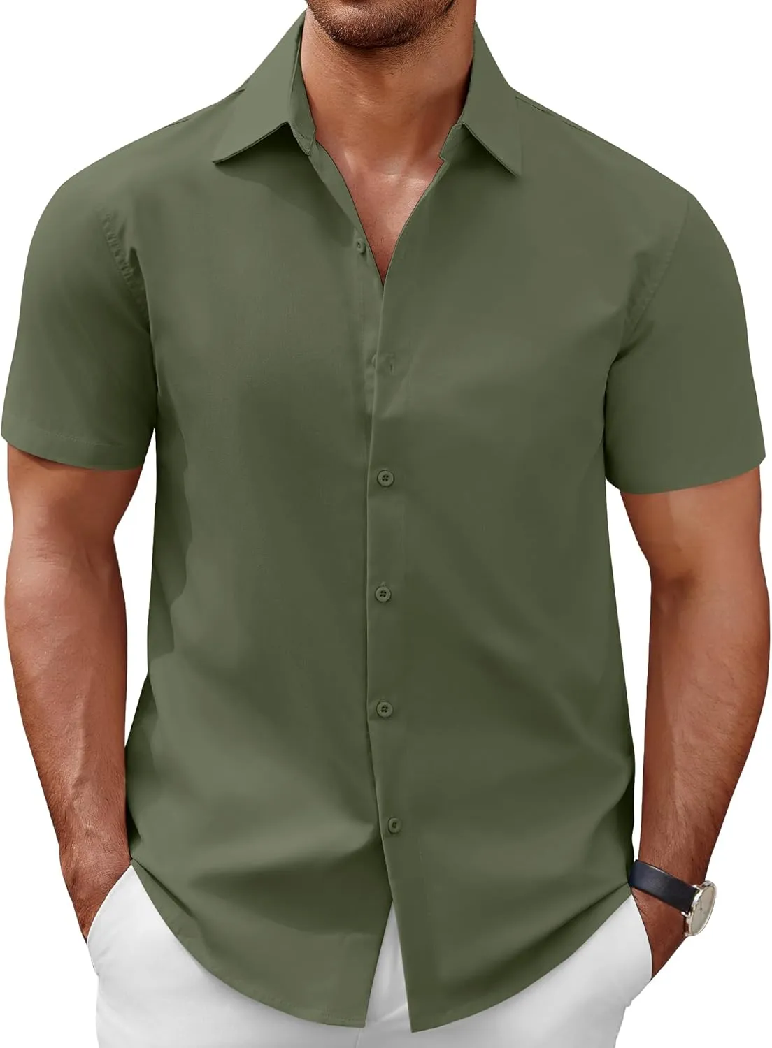 COOFANDY Men's Short Sleeve Button Down Casual Shirts for Men Summer Untucked Shirts