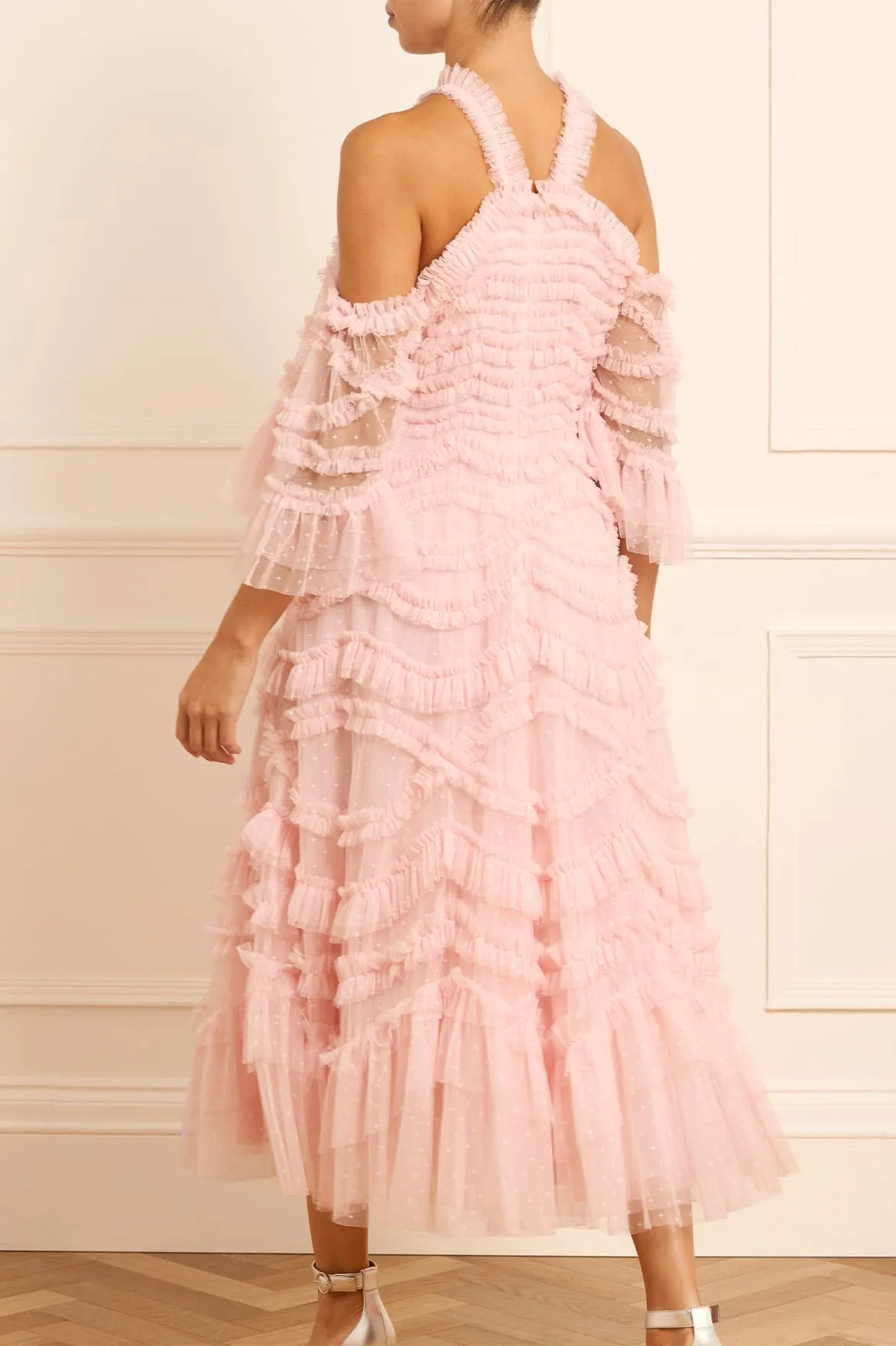 Sleek Look Bold Pattern Bronte Off-Shoulder Ballerina Dress