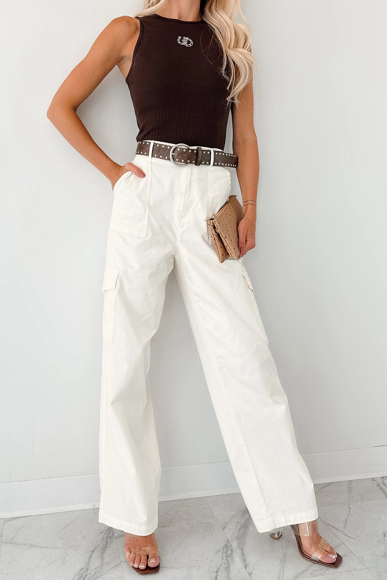 Anti Snag Threading Cool People Only Cargo Pants (Off White)