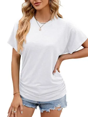 CREW NECK LOOSE SHORT SLEEVE T SHIRT_CWTSTS0139 BreathableMaterial