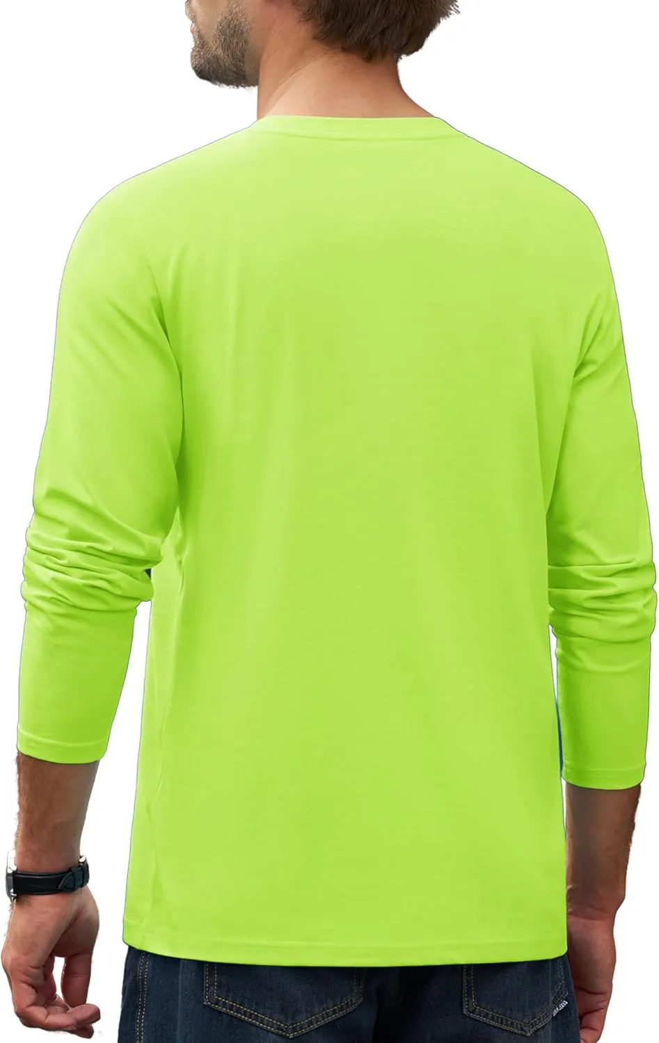 Cotrasen Men's Long Sleeve T-Shirts Cotton Casual T Shirts for Men Breathable Comfort Tee Shirts with Pocket