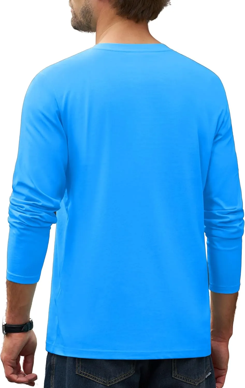 Cotrasen Men's Long Sleeve T-Shirts Cotton Casual T Shirts for Men Breathable Comfort Tee Shirts with Pocket