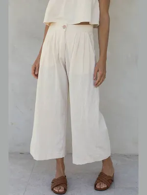 Cozy and Soft COTTON AND LINEN STRAIGHT PANTS_CWBLP0731