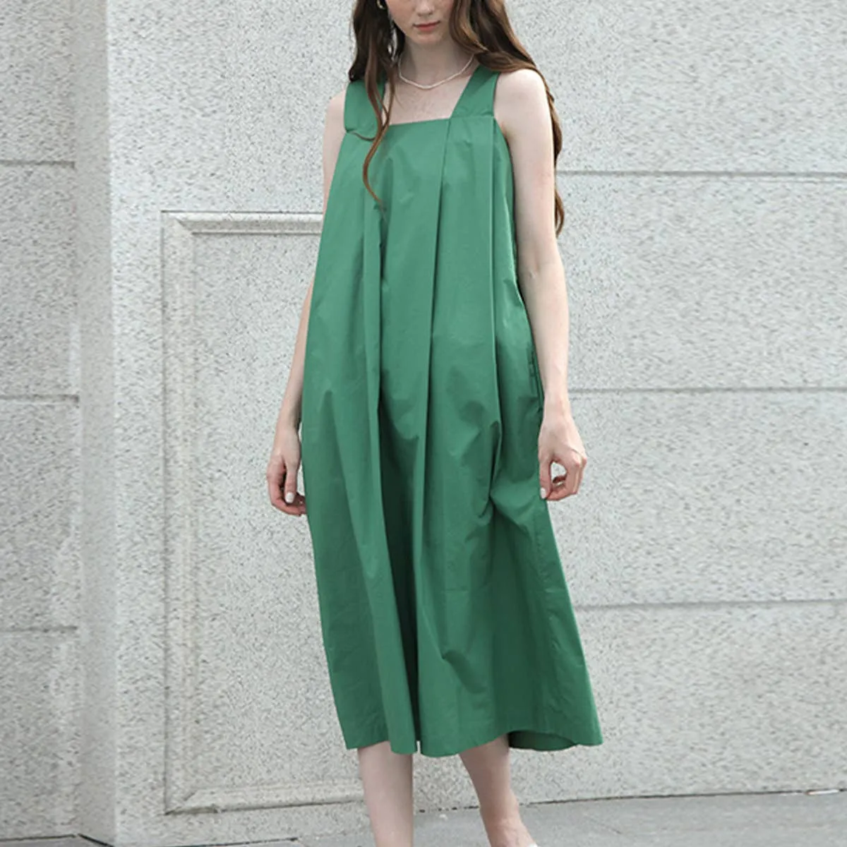 COTTON FABRIC LOOSE SLIP DRESS_CWDSD4040 Satin-Edge