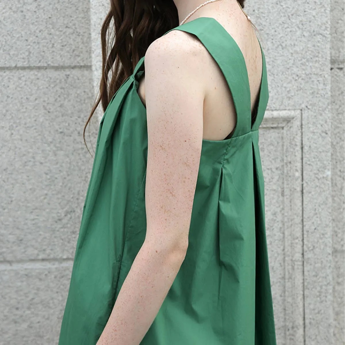 Neutral Layer COTTON FABRIC LOOSE SLIP DRESS_CWDSD4040