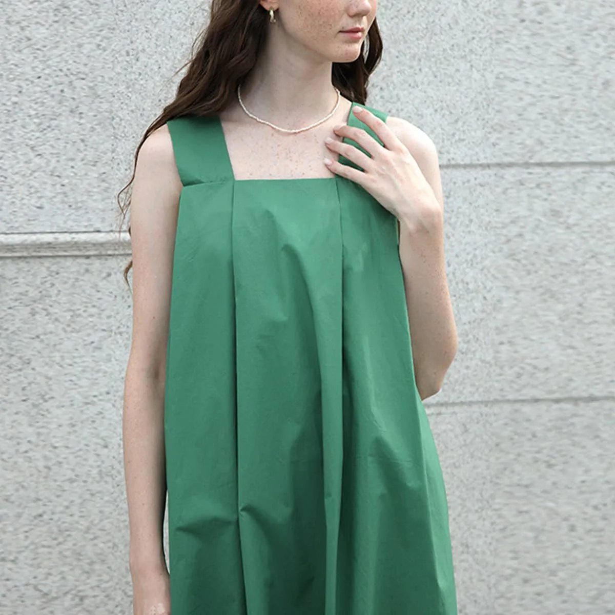COTTON FABRIC LOOSE SLIP DRESS_CWDSD4040 Eco-Lining