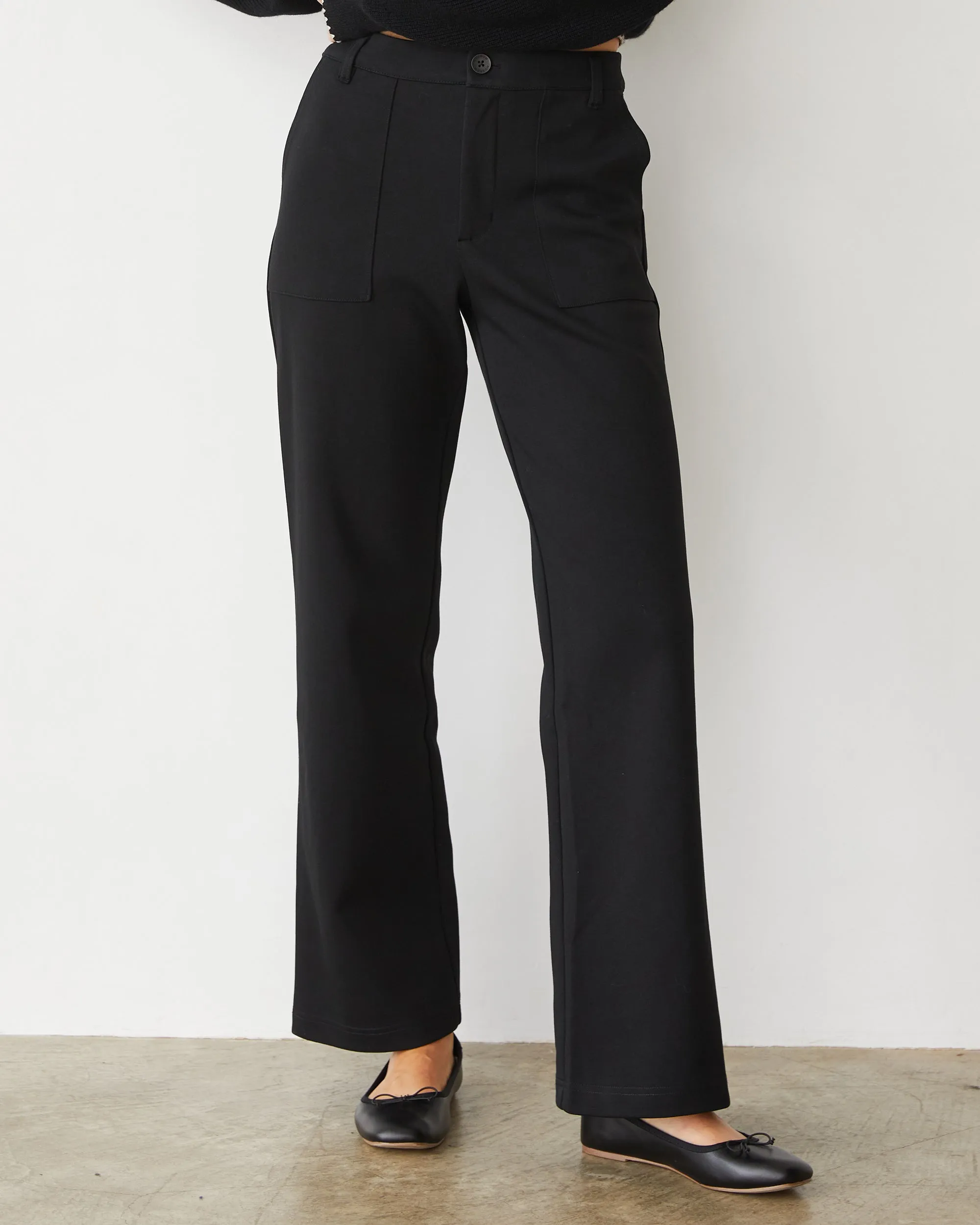 Durable Utility Cotton Knit Patch Pocket Pant