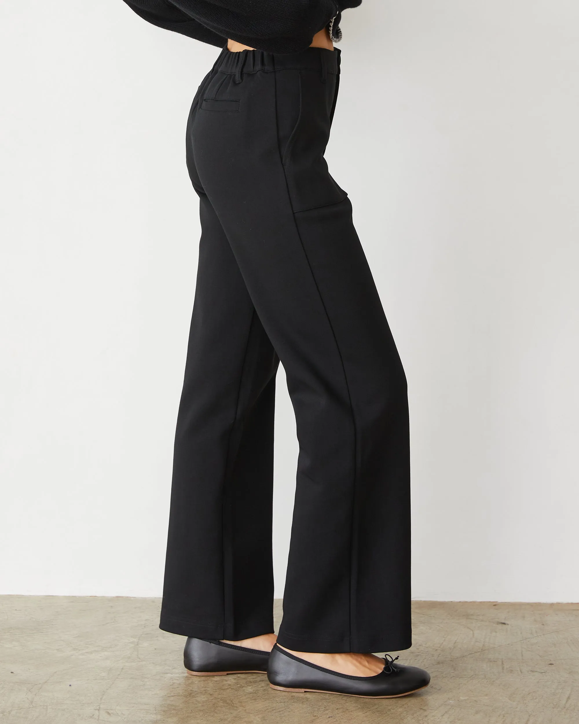 Slimline Fit Full Comfort Cotton Knit Patch Pocket Pant