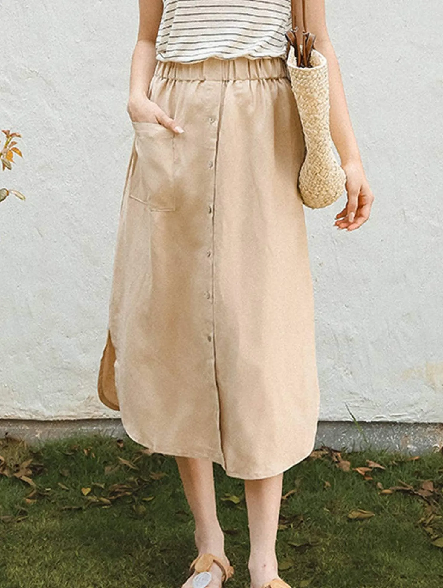 Durable Fit COTTON LINEN BREATHABLE CASUAL SKIRT_CWBLS0194