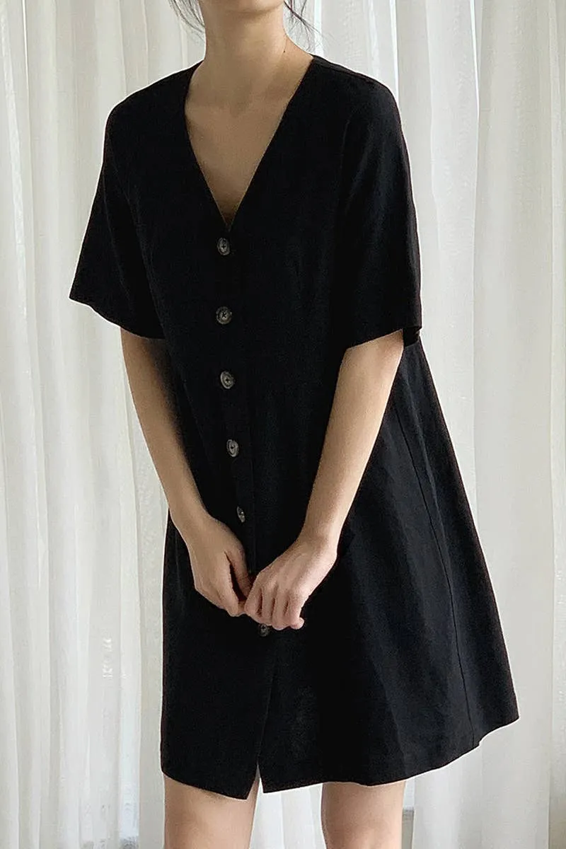 COTTON WAIST SLIMMING HEMP FRENCH DRESS_CWDSD4069 Pure Lines