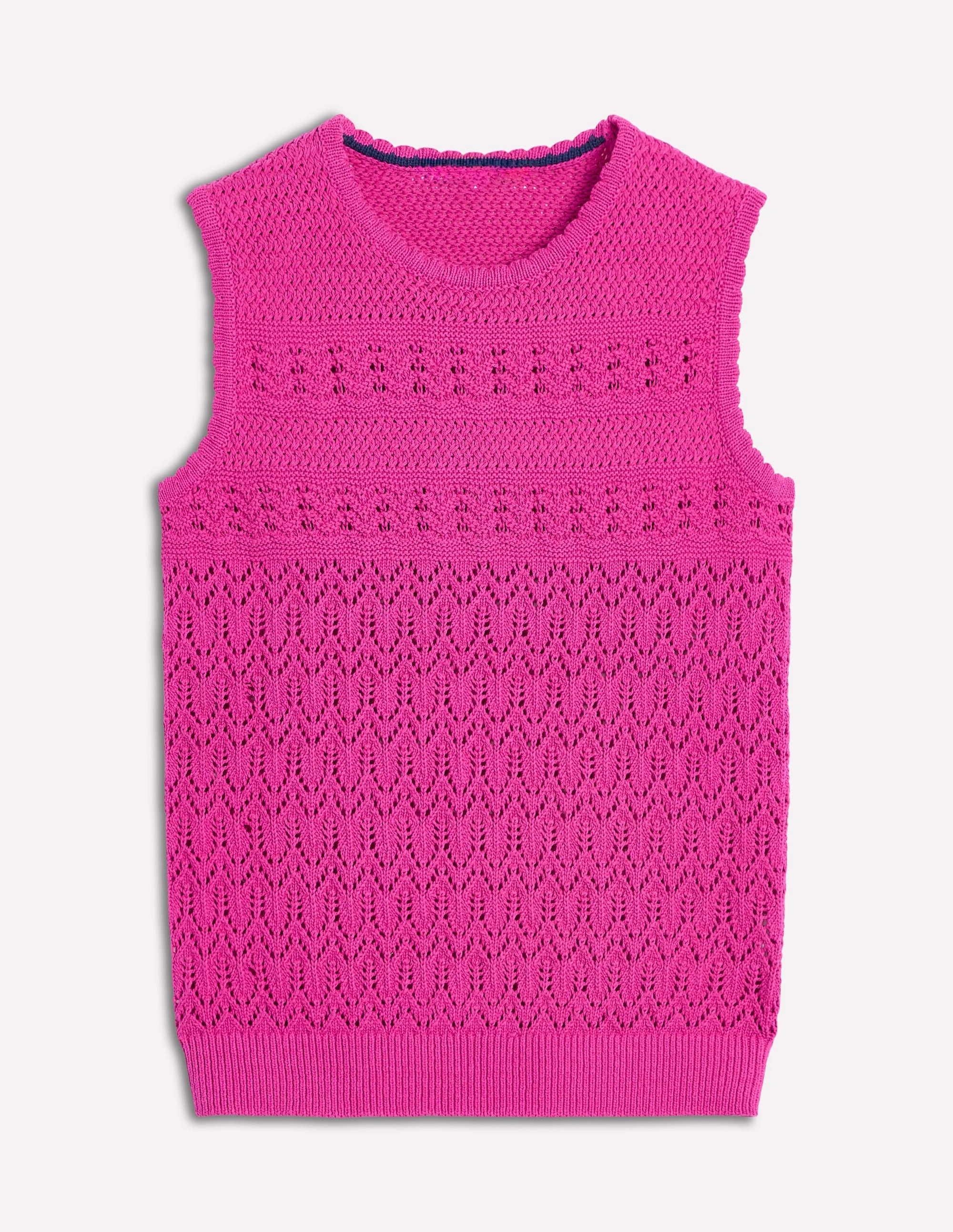Cotton Stitch Crew Tank-Purple Damson Compression Knit Support