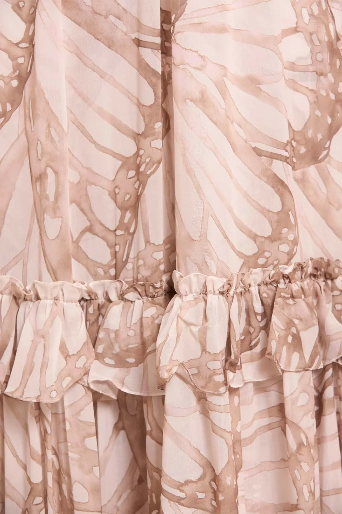 Wrap Charm Light Attitude Flutter Chiffon Long Sleeve Ballerina Dress
