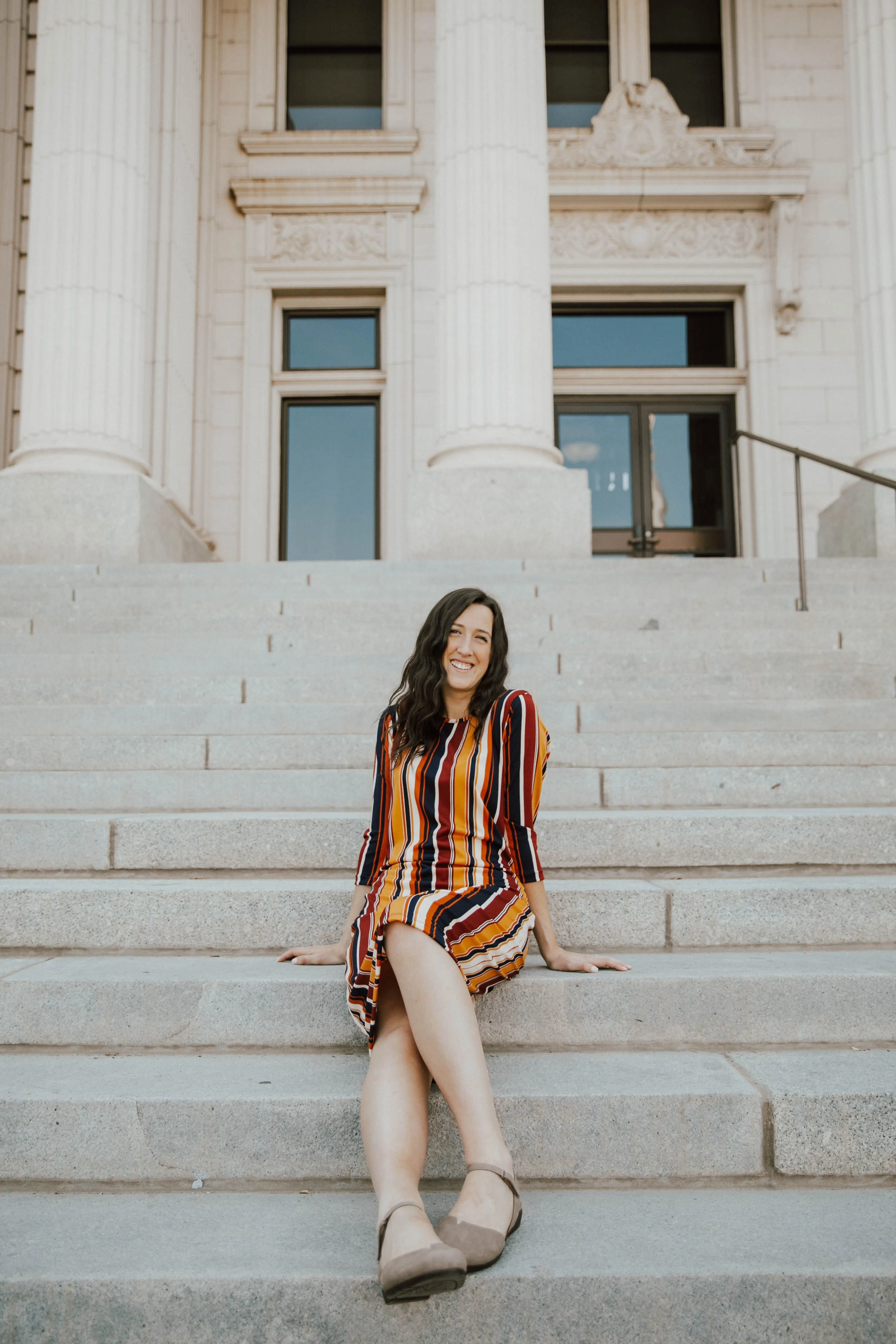 Jadyn Dress Collegiate Multi-stripe Easy Movement Nordic Plain
