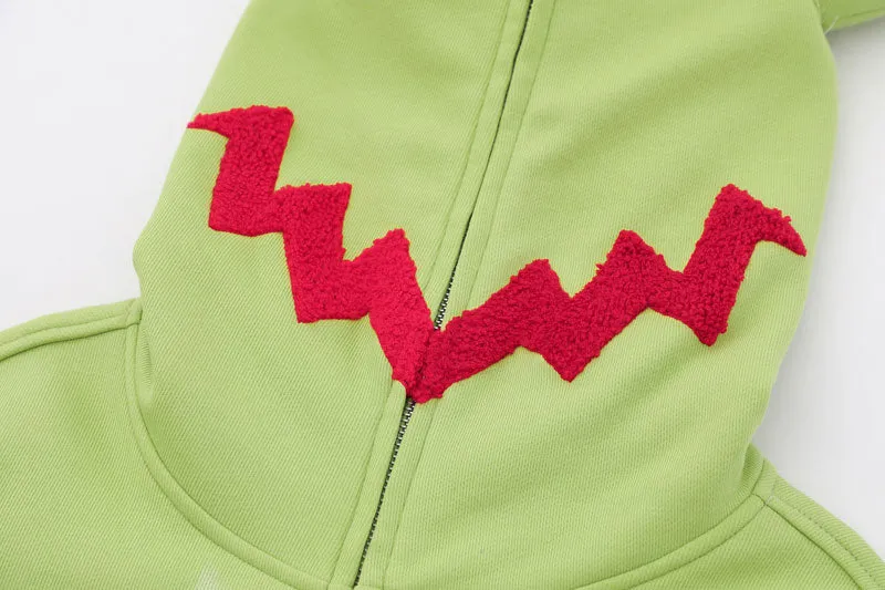 'Crawler' Full Zip Hoodie with Textured Spider Embroidery