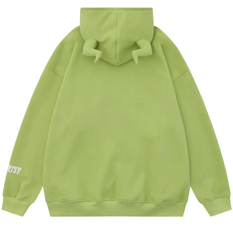 'Crawler' Full Zip Hoodie with Textured Spider Embroidery