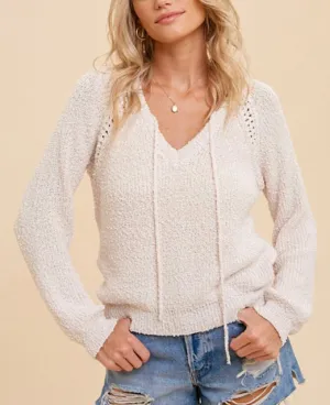 Cream Textured Pullover