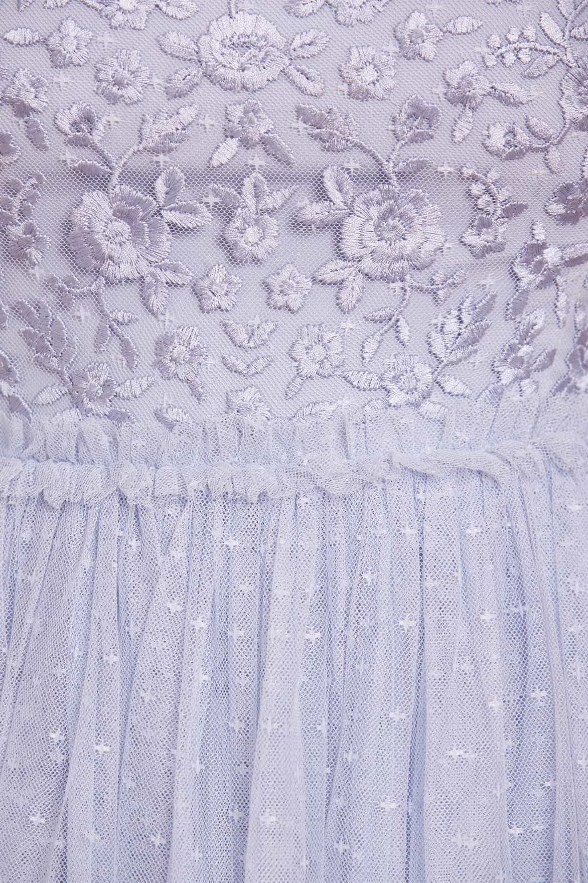 Calm Beauty Midsummer Lace Bodice Off-Shoulder Ankle Gown