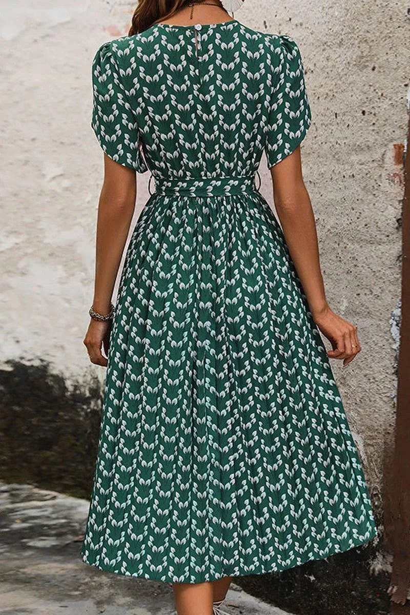 CREW NECK FLORAL PRINT DRESS_CWDSD2684 Subtle-Print
