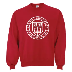 Crew Sweatshirt with Large Cornell Seal